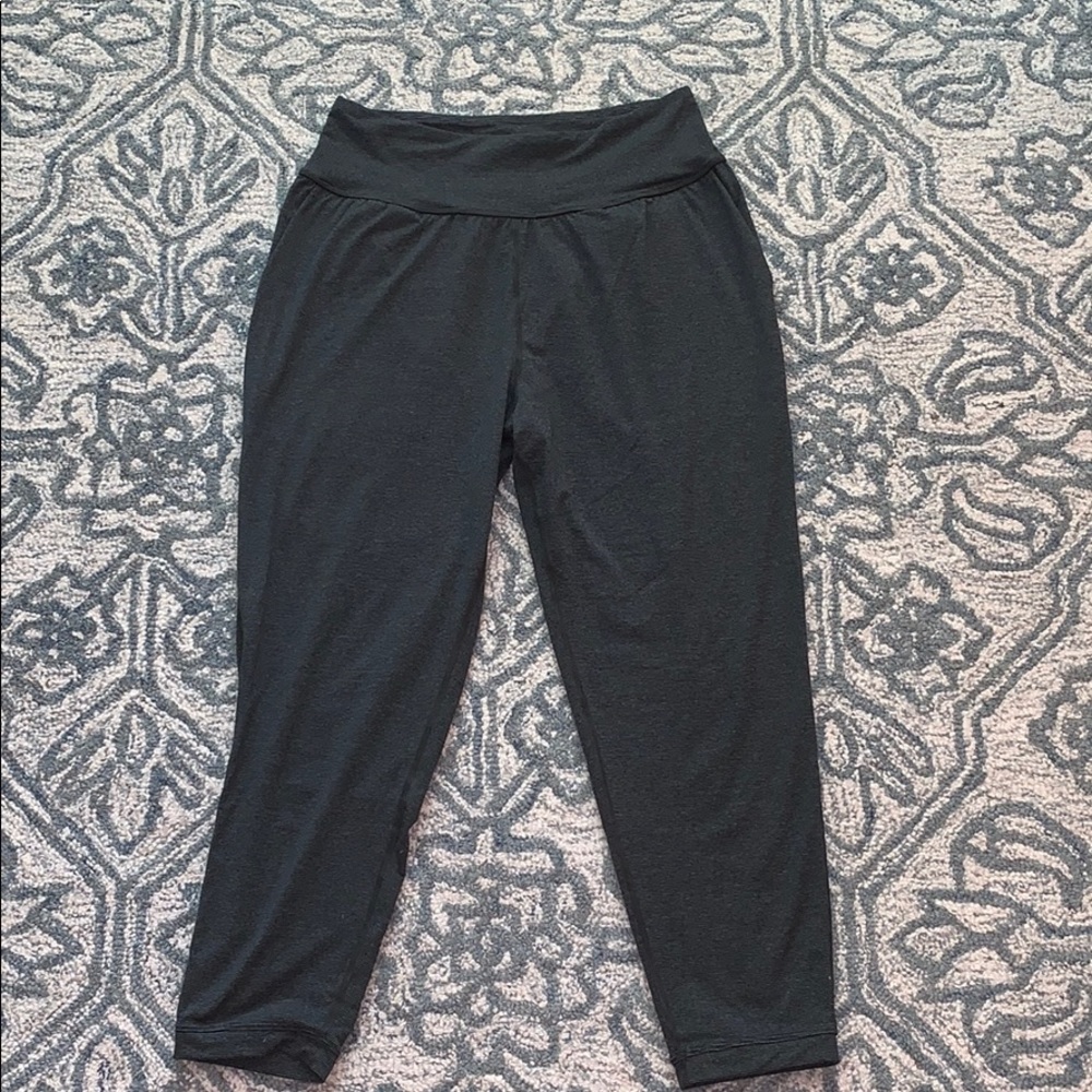 Prana Gray Striped Lounge Leggings